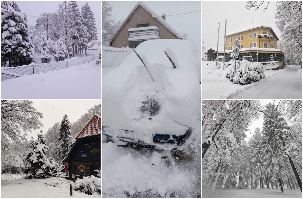 U Gorskom kotaru pale velike količine snijega, ceste zatrpane, zimska